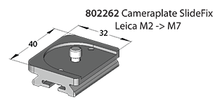 Plaque MonoballFix pour Leica M, Long. 40mm x Larg. 32mm
