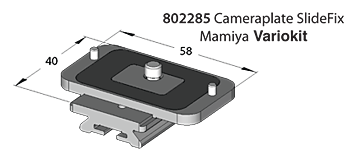 Plaque MonoballFix Mamiya Variokit, Long. 40mm x Larg. 58mm